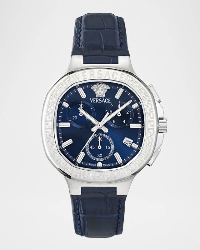 V-Chrono Square 40mm Stainless Steel Leather Watch
